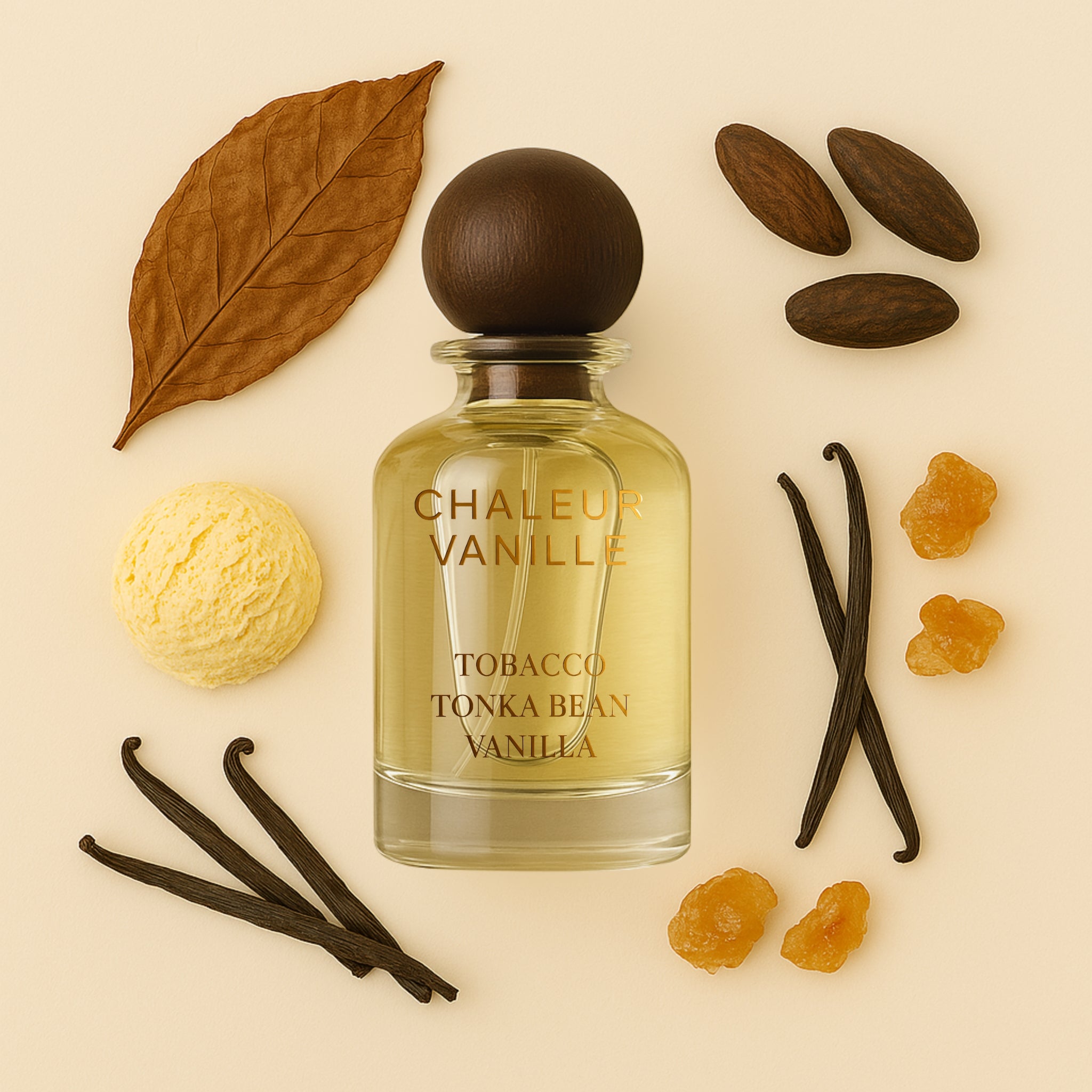 Chaleur Vanilla 100ml perfume – full-size bottle blending rich tobacco and warm vanilla, inspired by Tom Ford