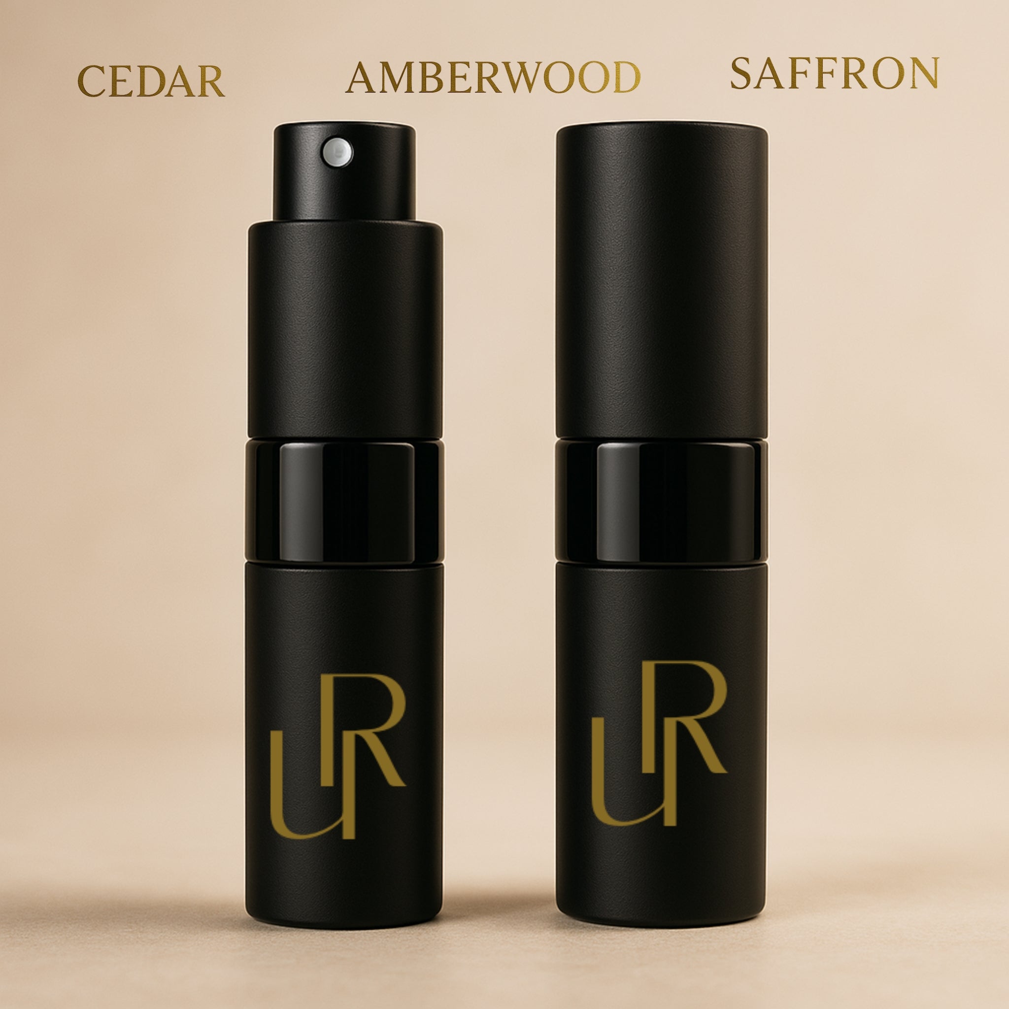 Velours Saffron 8ml travel spray – compact fragrance bottle for on-the-go elegance with a bold, spicy aroma