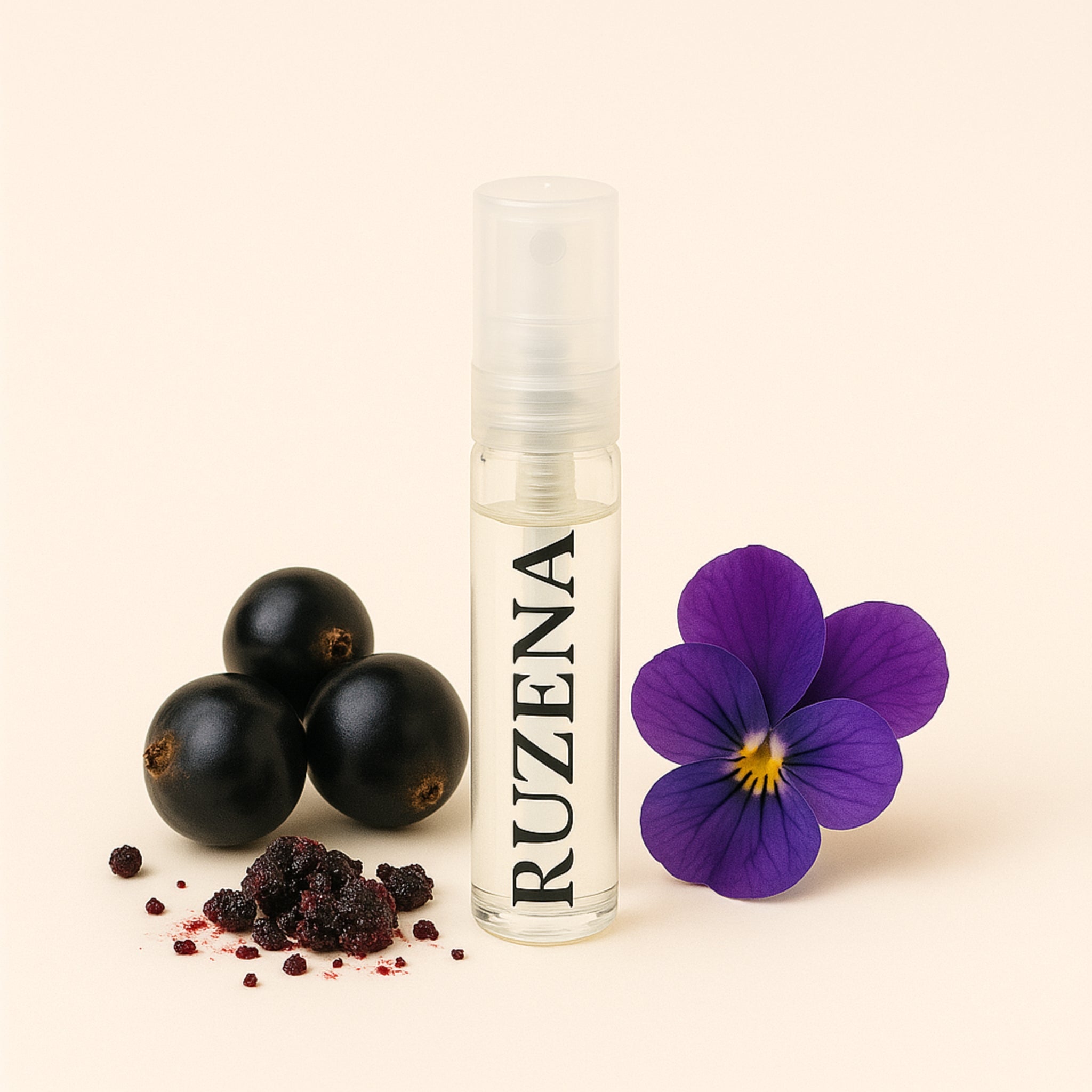 Nocturne Violet 5ml sample – mini fragrance vial offering a gothic blend of violet, cedarwood, and intrigue