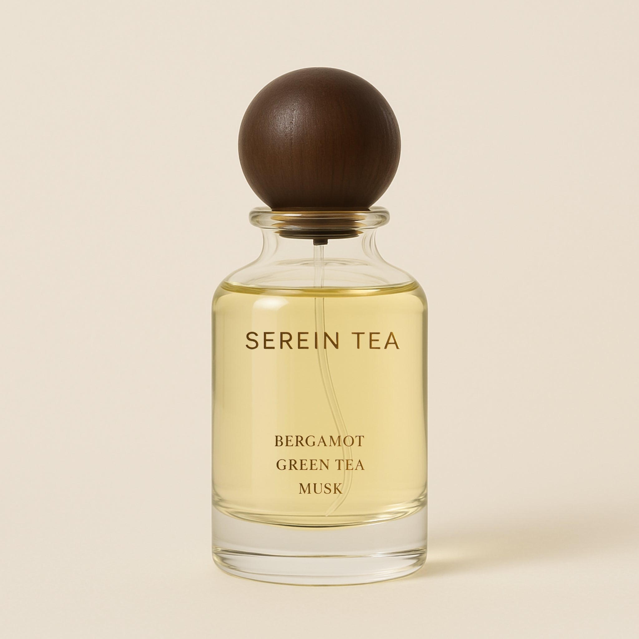 Serein Tea 50ml perfume – mid-size bottle offering a refreshing aromatic blend of tea leaves, bergamot, and cool mountain air
